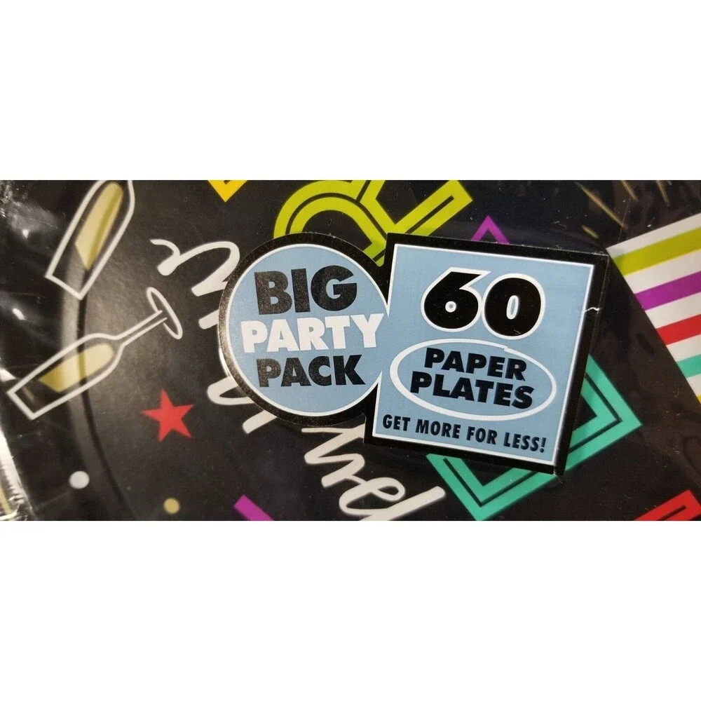 New Year's Party Plates 60 Count Pack Happy New Year 9